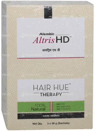 Altris Hd Hair Hue Therapy Dark Brown 50gm Pack Of 3 Sachets