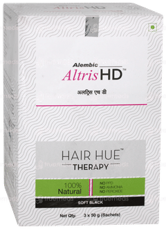 Altris Hd Hair Hue Therapy Soft Black 50gm Pack Of 3 Sachets