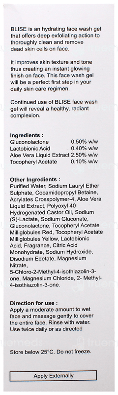 Blise Face Wash Gel 100Gm Blise Face Wash Gel 100Gm
