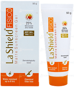 La Shield Fisico Spf 50+ Pa+++ Matte Sunscreen Gel 50gm La Shield Fisico Spf 50+ Pa+++ Matte Sunscreen Gel 50gm
