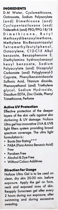 Nuface Ultra Spf40+ Pa+++ Sunscreen Gel 50Gm Nuface Ultra Spf40+ Pa+++ Sunscreen Gel 50Gm
