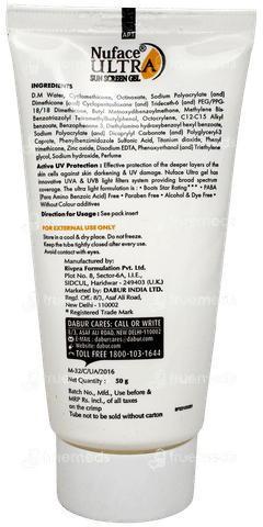 Nuface Ultra Spf40+ Pa+++ Sunscreen Gel 50Gm Nuface Ultra Spf40+ Pa+++ Sunscreen Gel 50Gm