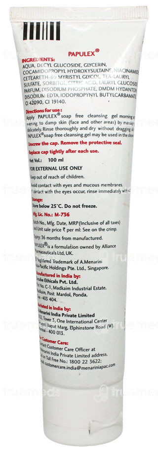 Papulex Soap Free Cleansing Gel 100Ml