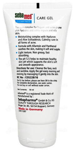 Sebamed Clear Face Care Gel 50Ml Sebamed Clear Face Care Gel 50Ml