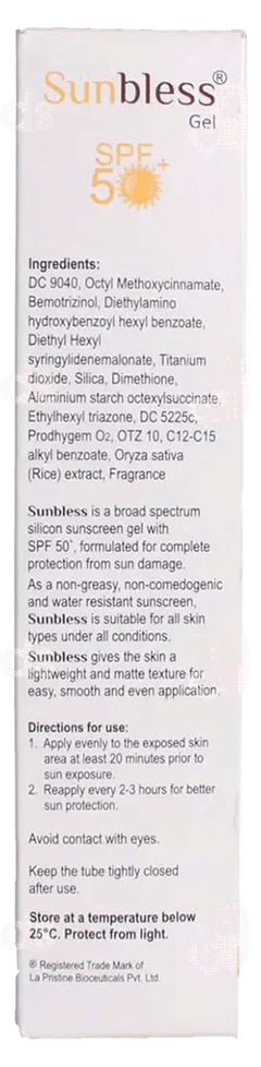 Sunbless Spf 50+ Pa+++ Silicon Sunscreen Gel 30Gm
