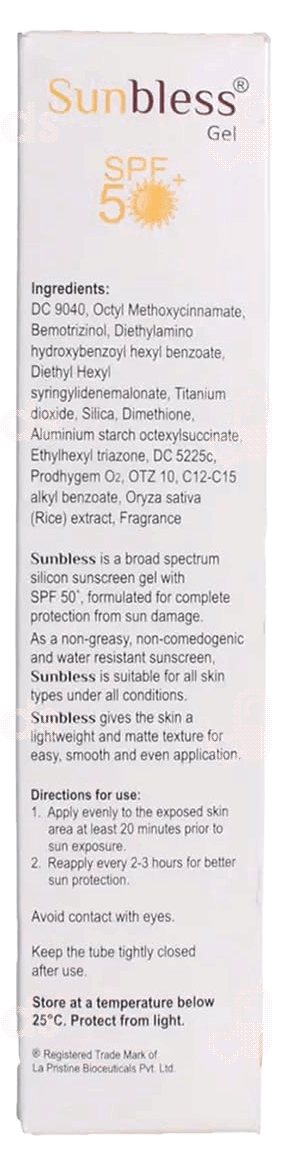 Sunbless Spf 50+ Pa+++ Silicon Sunscreen Gel 30Gm