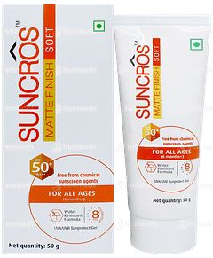 Suncros Matte Finsh Soft Spf 50+ Pa+++ Gel 50gm Suncros Matte Finsh Soft Spf 50+ Pa+++ Gel 50gm