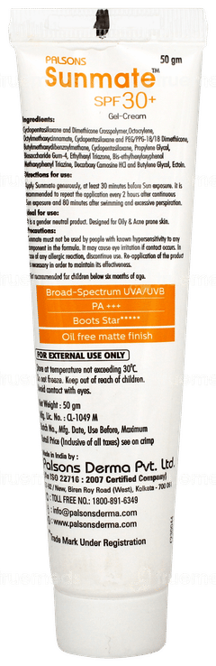 Sunmate Spf 30+ Gel Cream 50gm