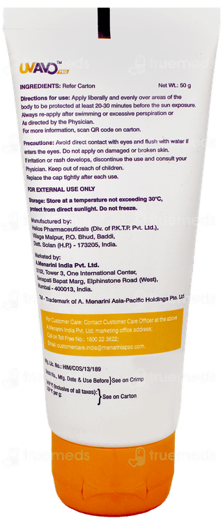 Uvavo Pro Spf 30+ Pa+++ Sunscreen Gel 50Gm