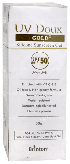 Brinton Uv Doux Gold Spf 50 Pa+++ Silicone Sunscreen Gel 50Gm