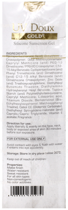 Brinton Uv Doux Gold Spf 50 Pa+++ Silicone Sunscreen Gel 50Gm