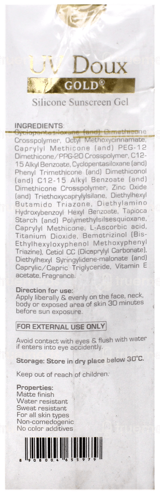 Brinton Uv Doux Gold Spf 50 Pa+++ Silicone Sunscreen Gel 50Gm