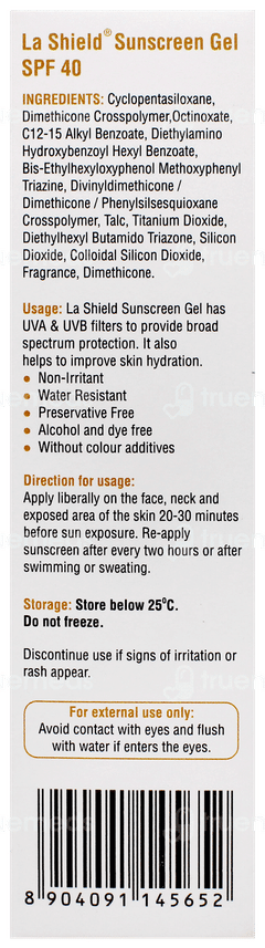 La Shield Spf 40 Pa +++ Sunscreen Gel 50Gm