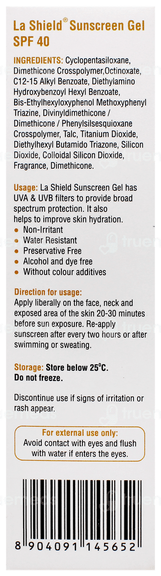 La Shield Spf 40 Pa +++ Sunscreen Gel 50Gm