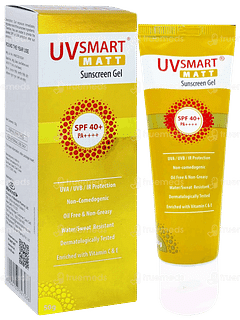 Uvsmart Matt Spf 40+ Pa++++ Sunscreen Gel 50gm Uvsmart Matt Spf 40+ Pa++++ Sunscreen Gel 50gm
