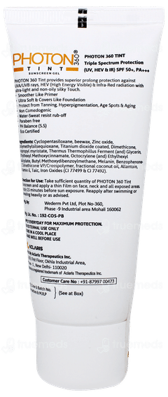 Photon 360 Tint Spf 50+ Pa+++ Sunscreen Gel 50ml Photon 360 Tint Spf 50+ Pa+++ Sunscreen Gel 50ml