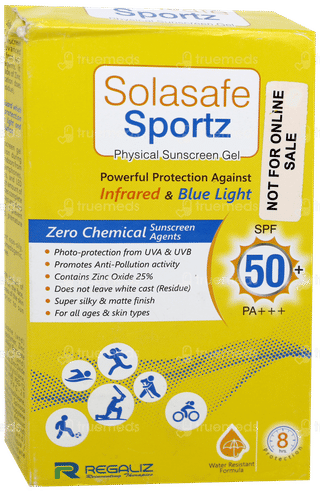 Solasafe Sportz Spf 50+ Pa+++ Physical Sunscreen Gel 50Gm