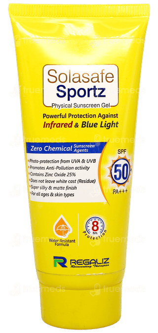 Solasafe Sportz Spf 50+ Pa+++ Physical Sunscreen Gel 50Gm