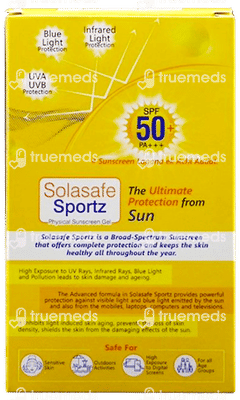 Solasafe Sportz Spf 50+ Pa+++ Physical Sunscreen Gel 50gm