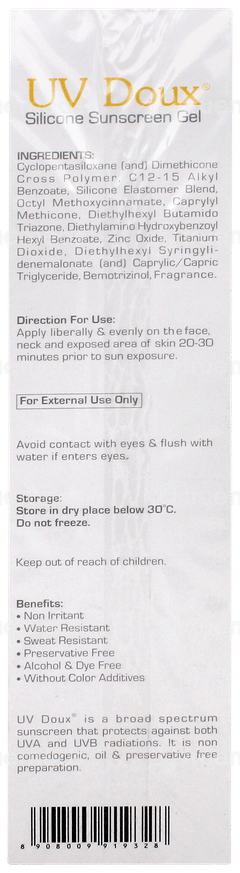 Uv Doux Spf 50 Pa+++ Silicone Sunscreen Gel 100gm