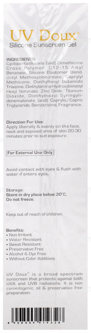 Uv Doux Spf 50 Pa+++ Silicone Sunscreen Gel 100gm