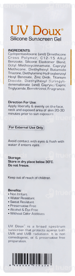 Uv Doux Spf 50 Pa+++ Silicone Sunscreen Gel 100gm