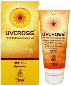 Uvcross Anti Pollution Spf 50+ Pa++++ Sunscreen Gel 50gm