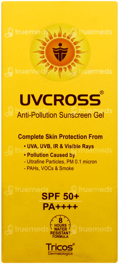 Uvcross Anti Pollution Spf 50+ Pa++++ Sunscreen Gel 50gm