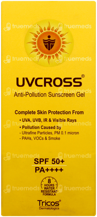 Uvcross Anti Pollution Spf 50+ Pa++++ Sunscreen Gel 50gm