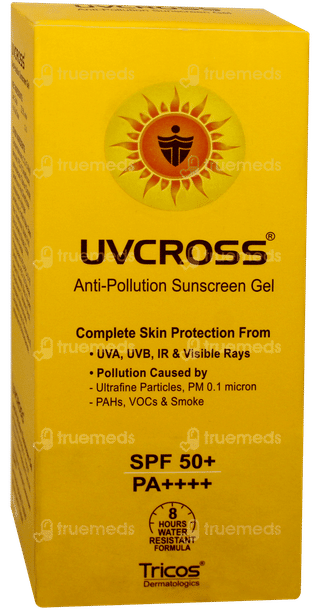 Uvcross Anti Pollution Spf 50+ Pa++++ Sunscreen Gel 50gm