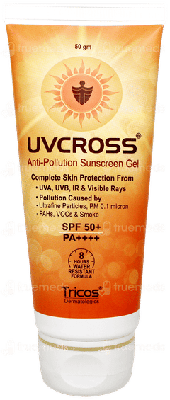 Uvcross Anti Pollution Spf 50+ Pa++++ Sunscreen Gel 50gm