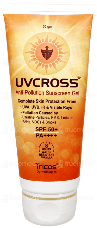 Uvcross Anti Pollution Spf 50+ Pa++++ Sunscreen Gel 50gm