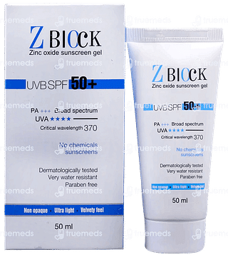 Z Block Uvb Spf 50+ Pa+++ Sunscreen Gel 50ml