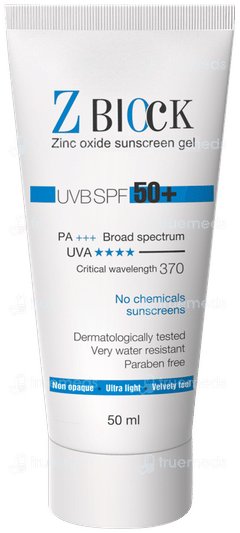 Z Block Uvb Spf 50+ Pa+++ Sunscreen Gel 50ml