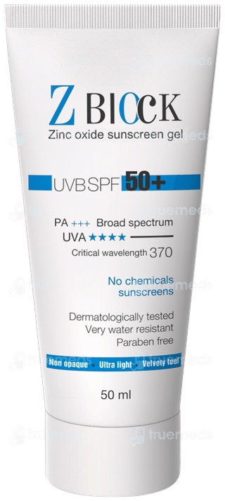 Z Block Uvb Spf 50+ Pa+++ Sunscreen Gel 50ml