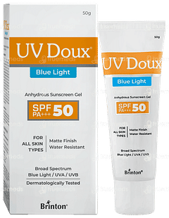 Uv Doux Blue Light Spf 50 Pa+++ Anhydrous Sunscreen Gel 50gm Uv Doux Blue Light Spf 50 Pa+++ Anhydrous Sunscreen Gel 50gm