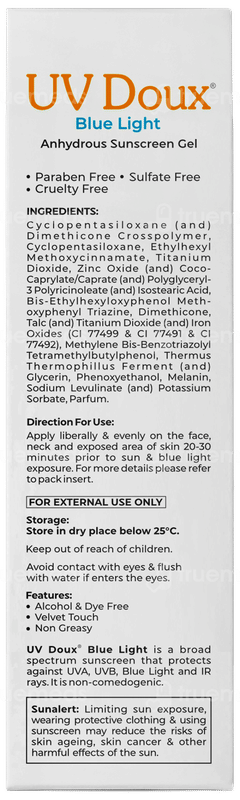 Brinton Uv Doux Blue Light Spf 50 Pa+++ Anhydrous Sunscreen Gel 50gm