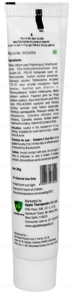 Vitaderm C Scar Gel 20gm
