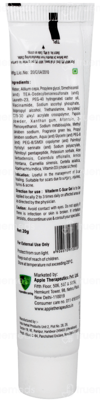 Vitaderm C Scar Gel 20gm