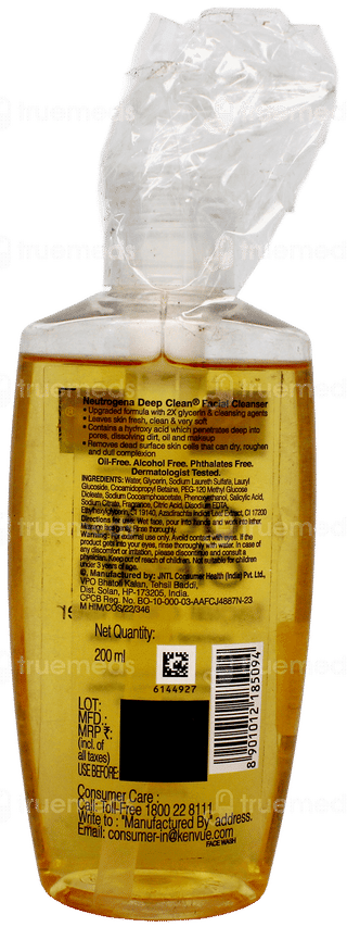 Neutrogena Deep Clean Facial Cleanser 200Ml
