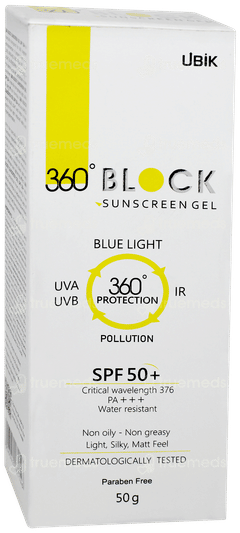 360 Block Spf 50+ Pa+++ Sunscreen Gel 50gm