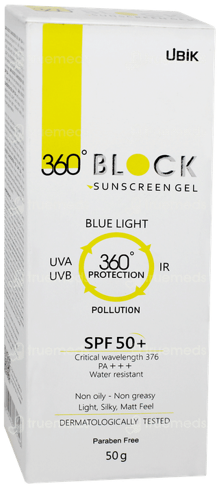 360 Block Spf 50+ Pa+++ Sunscreen Gel 50gm
