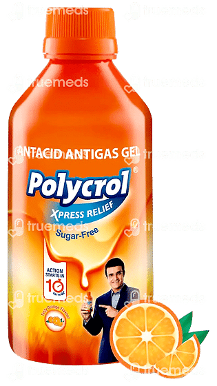 Polycrol Xpress Relief Orange Flavour Sugar Free Gel 200ml
