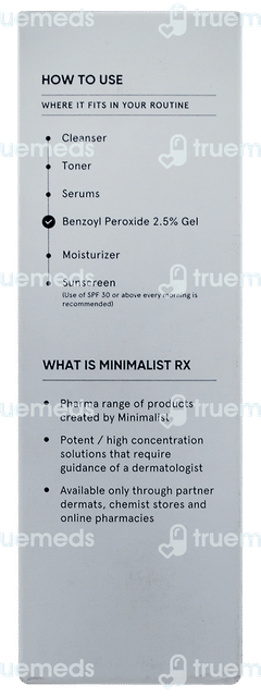 Minimalist Rx Benzoyl Peroxide 2.5% Gel 30ml