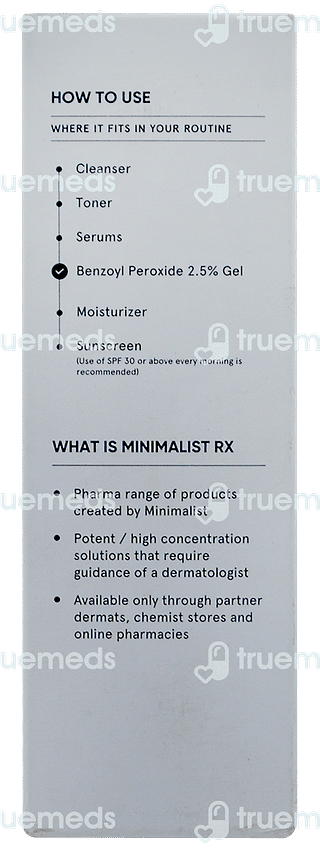 Minimalist Rx Benzoyl Peroxide 2.5 % Gel 30 ML