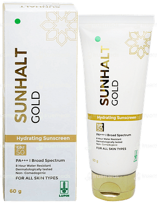 Sunhalt Gold Spf 50 Pa+++  Hydrating Sunscreen 60gm