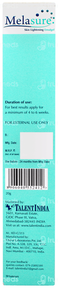 Melasure Skin Lightening Emulgel 20gm