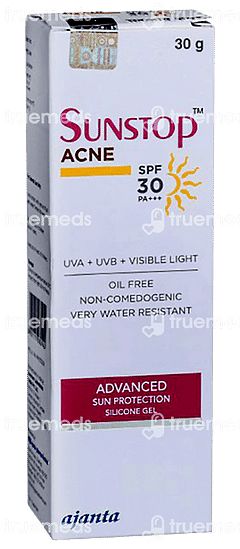 Sunstop Acne Spf 30 Pa+++ Advanced Sun Protection Silicon Gel 30gm Sunstop Acne Spf 30 Pa+++ Advanced Sun Protection Silicon Gel 30gm