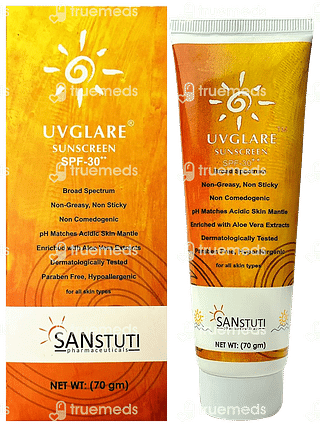 Uvglare Spf 30++ Sunscreen Gel 70 GM