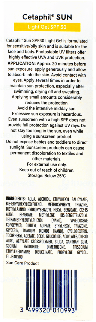 Cetaphil Sun Spf 30 Light Gel 100ml